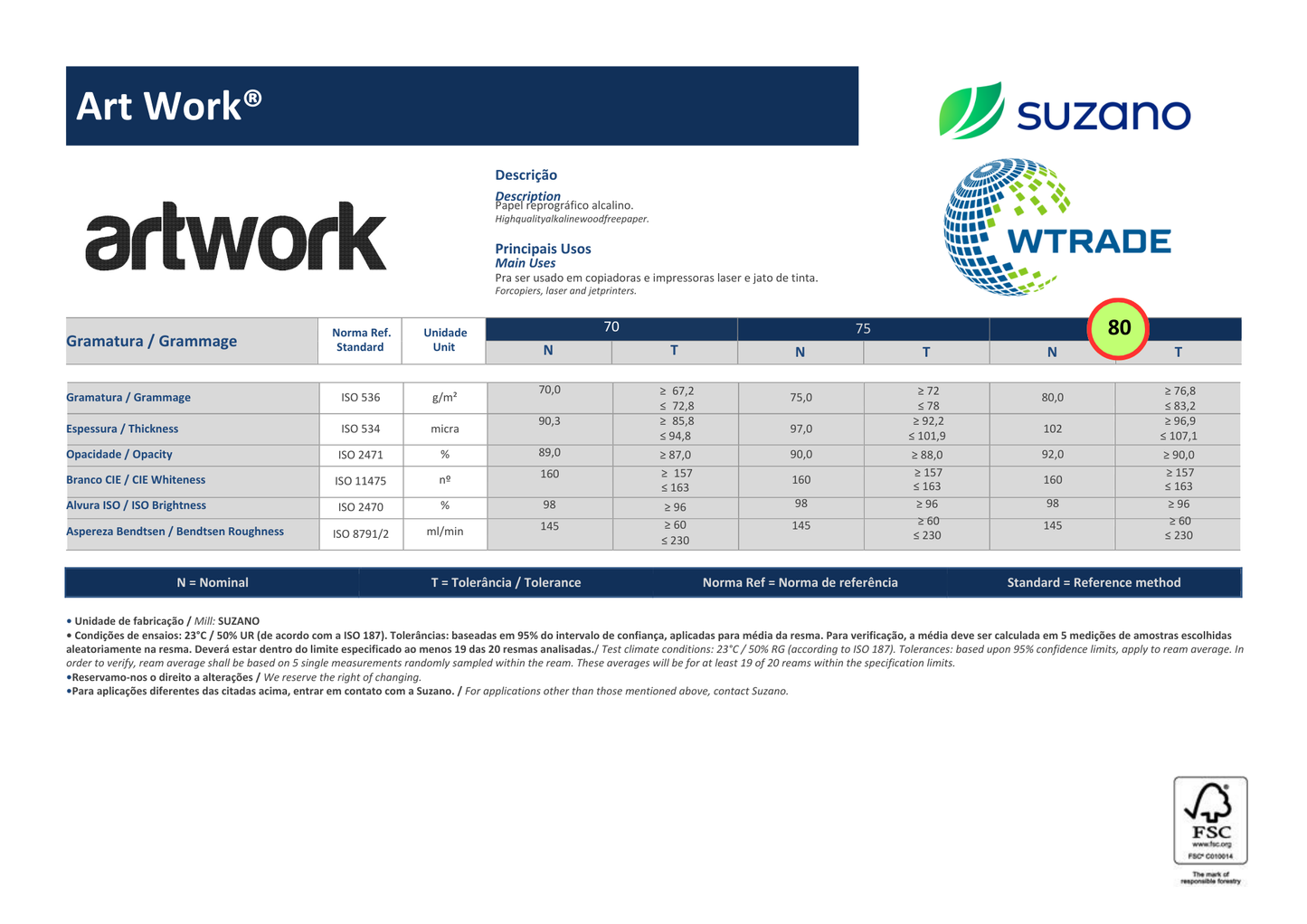 CARTA A4 80gr - BANCALE DA 300 RISME
