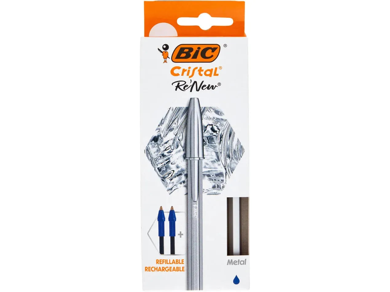 Bic Cristal Re'New Refillable Metal Medium 1.0mm