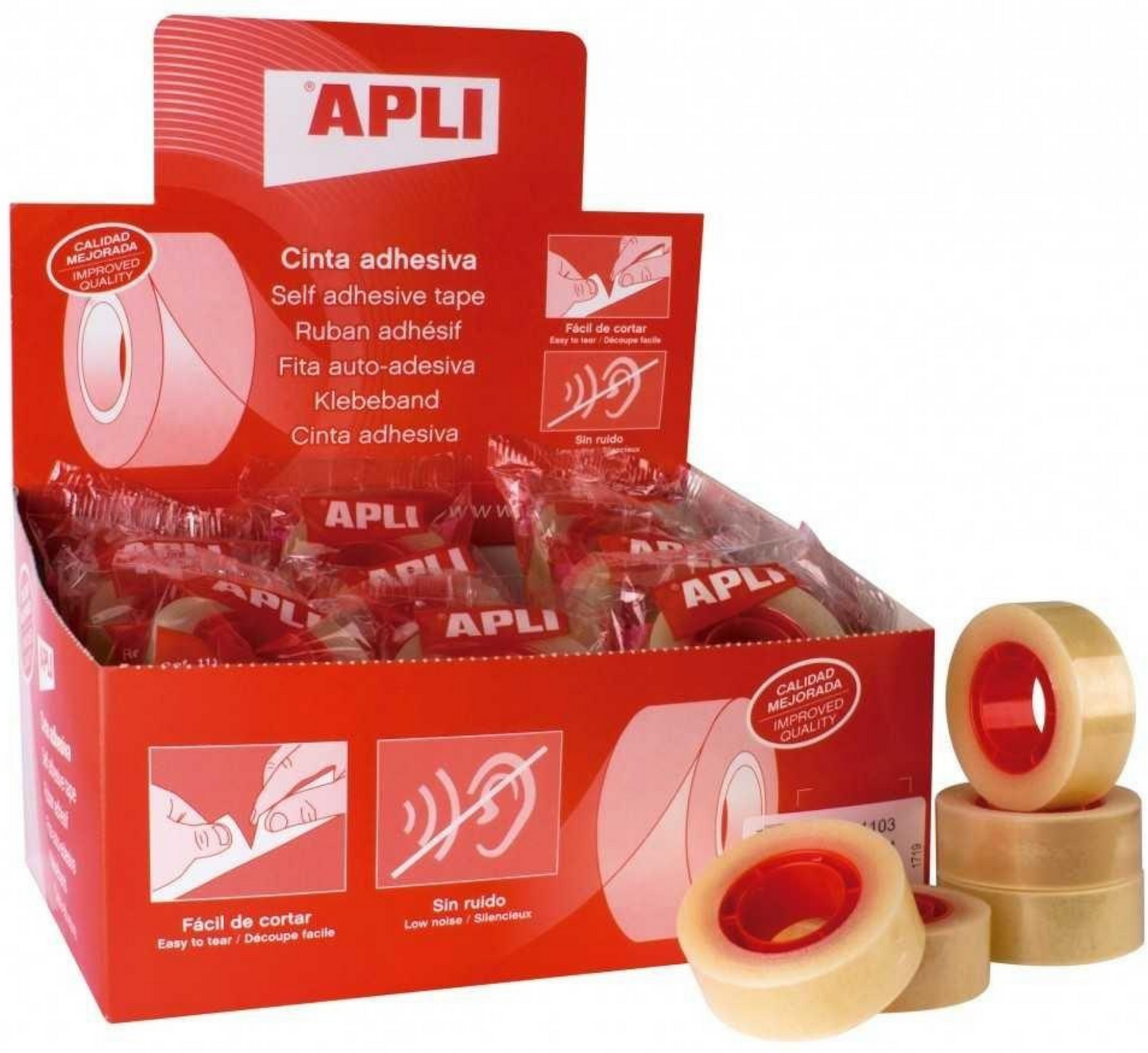 NASTRO ADESIVO TRASPARENTE APLI 19MM X 33M ESPOSITORE -35 pz