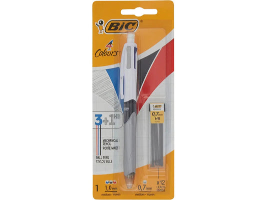 Bic 4 Colours 3+1HB blu nero rosso + Box 12 mine