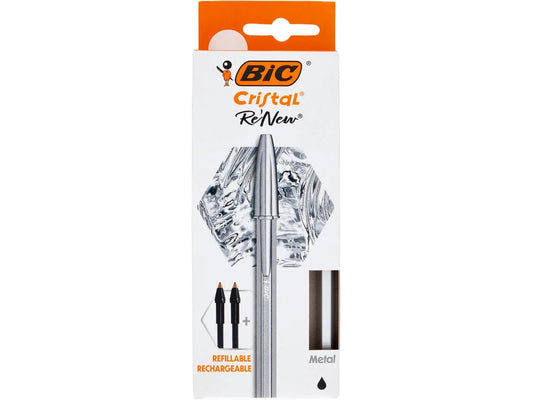 Bic Cristal Re'New Refillable Metal Medium 1.0mm