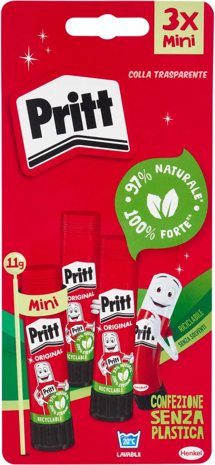 PRITT Colla Trasparente Mini 3 x 11 g