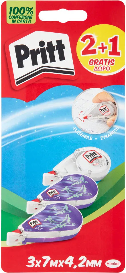 PRITT correttore Mini Roller 4,2mm 7m 3 pz