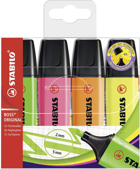 STABILO Boss Original evidenziatore - astuccio da 4 pz.