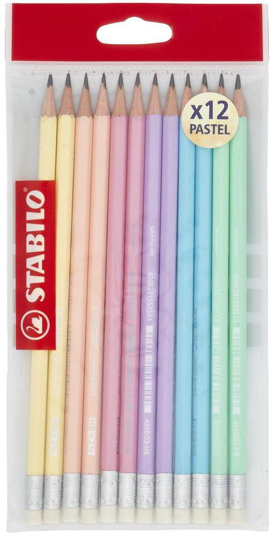 STABILO Swano Pastel HB=2 ½ con gommino - Ecopack da 12 pz.